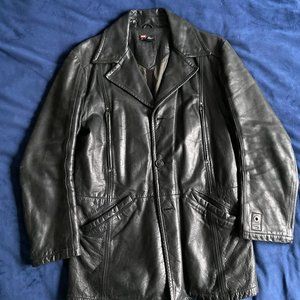 DIESEL Black Leather Jacket L